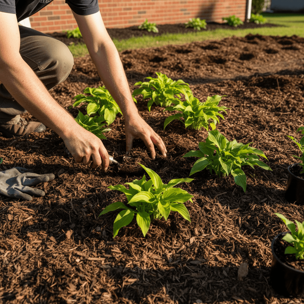 Planting and landscape bed installation detail