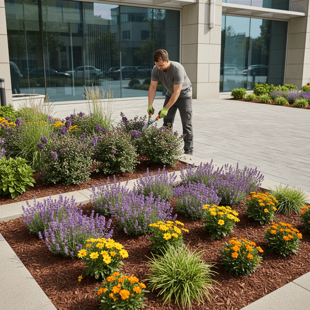Commercial property spring landscape maintenance