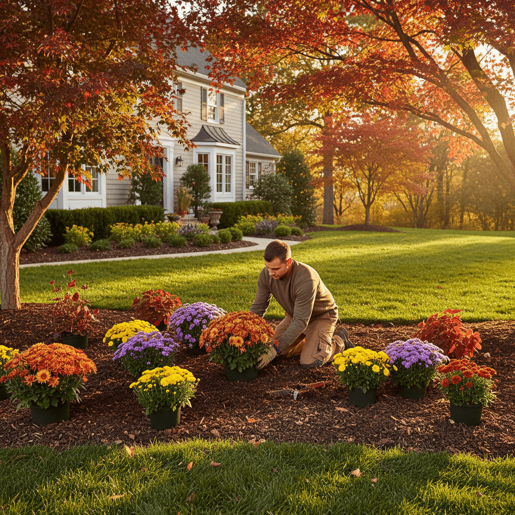 Seasonal landscape planting installation