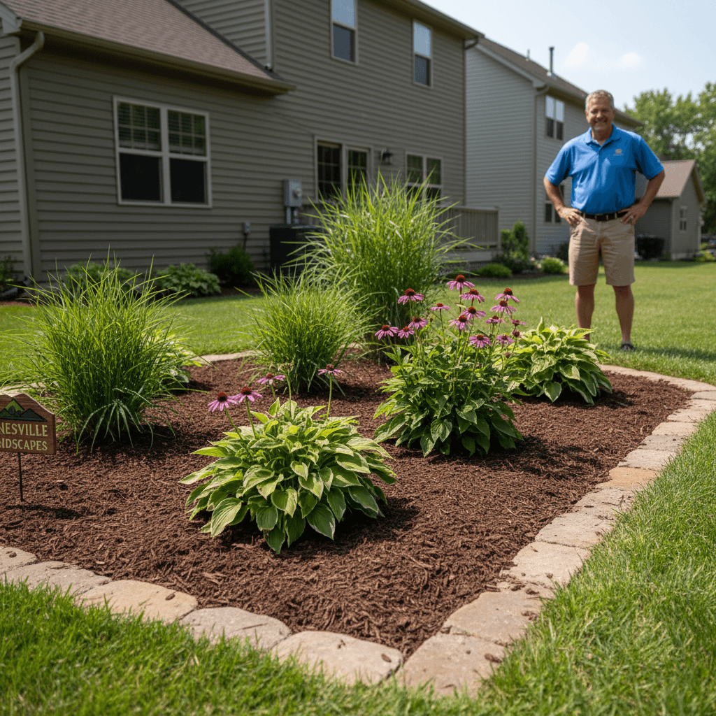 Completed landscape project in Painesville