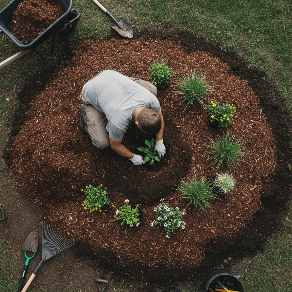 Active landscaping work and expertise