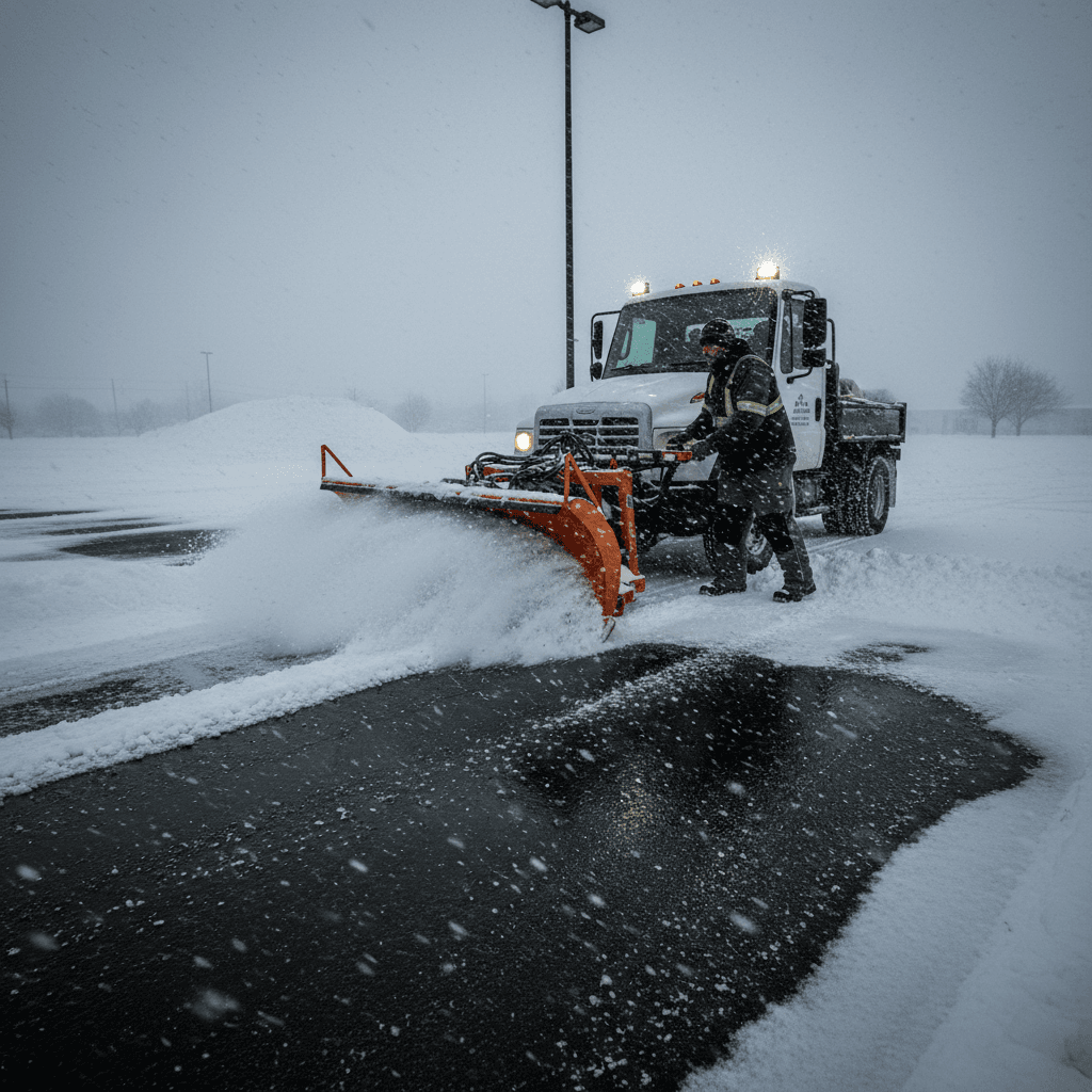 Emergency snow removal service in progress